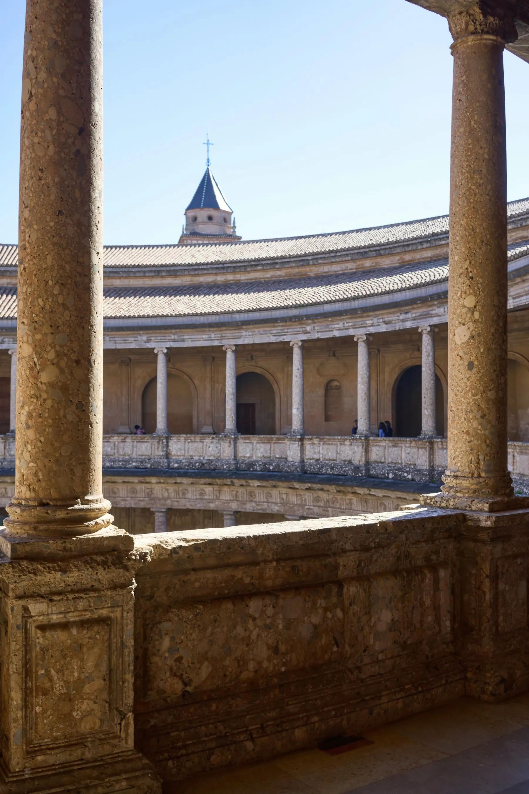 Classical courtyard with stone columns