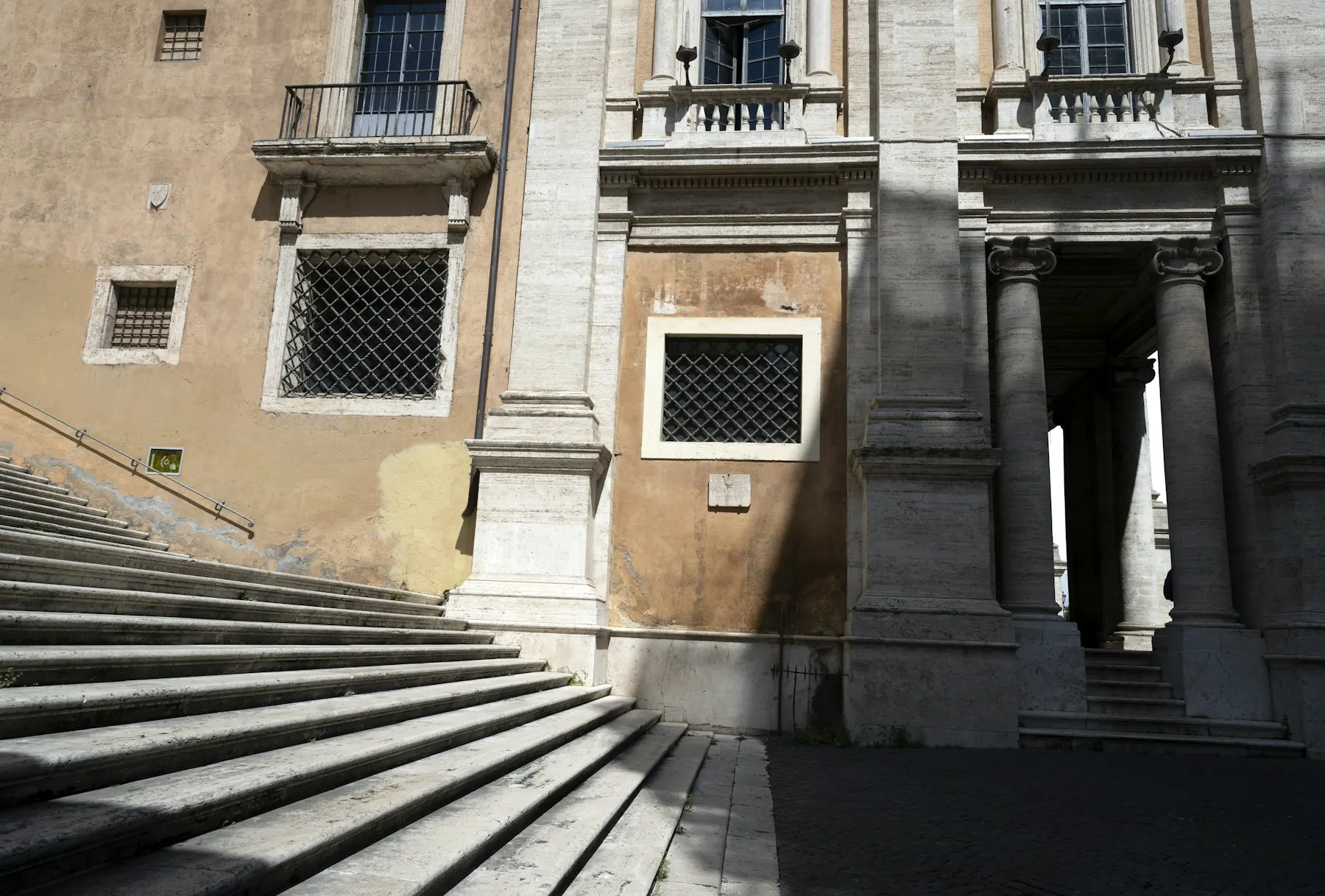 Stone steps and facade of an old European building